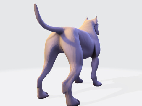 Dog Argentin Rig-Ready Low-Poly with Texture for Animation Games 3D Printing 3D मॉडल