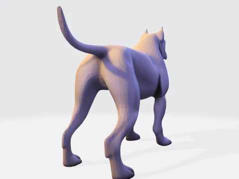 Dog Argentin Rig-Ready Low-Poly with Texture for Animation Games 3D Printing 3D Model