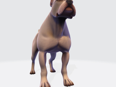 Dog Argentin Rig-Ready Low-Poly with Texture for Animation Games 3D Printing 3D मॉडल