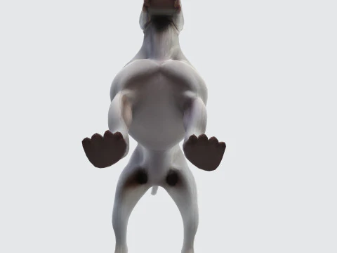 Dog Argentin Rig-Ready Low-Poly with Texture for Animation Games 3D Printing 3D Model