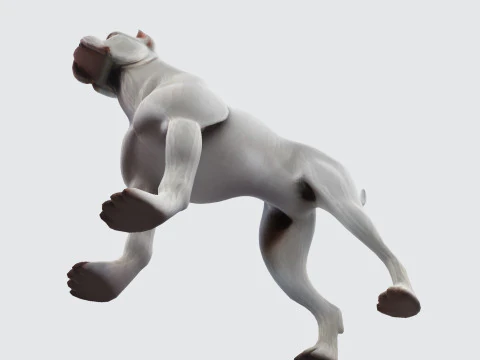 Dog Argentin Rig-Ready Low-Poly with Texture for Animation Games 3D Printing 3D Model