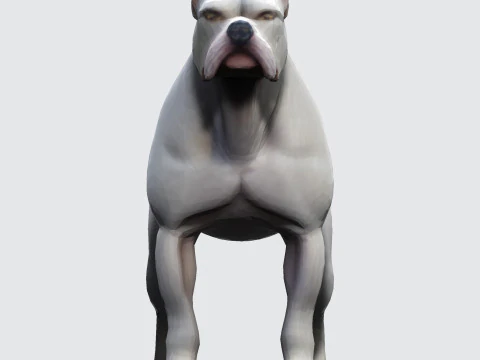 Dog Argentin Rig-Ready Low-Poly with Texture for Animation Games 3D Printing 3D Model