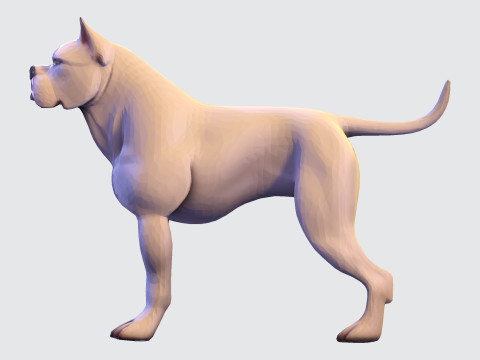 Dog Argentin Rig-Ready Low-Poly with Texture for Animation Games 3D Printing 3D मॉडल