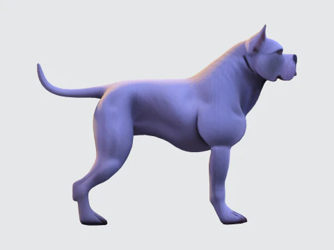 Dog Argentin Rig-Ready Low-Poly with Texture for Animation Games 3D Printing 3D Model