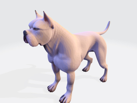 Dog Argentin Rig-Ready Low-Poly with Texture for Animation Games 3D Printing 3D मॉडल