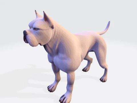 Dog Argentin Rig-Ready Low-Poly with Texture for Animation Games 3D Printing 3D Model