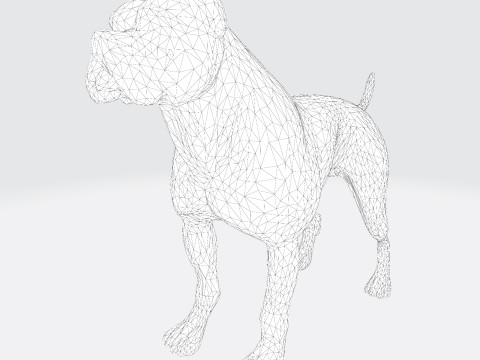 Dog Argentin Rig-Ready Low-Poly with Texture for Animation Games 3D Printing 3D मॉडल