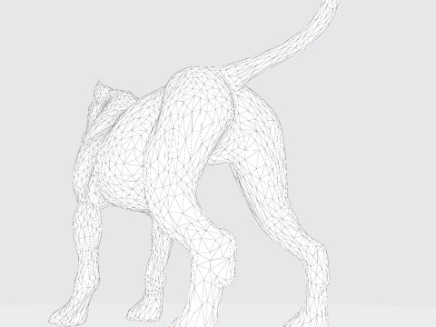 Dog Argentin Rig-Ready Low-Poly with Texture for Animation Games 3D Printing 3D मॉडल
