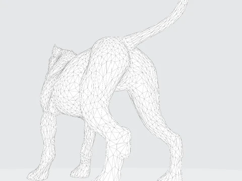 Dog Argentin Rig-Ready Low-Poly with Texture for Animation Games 3D Printing 3D Model