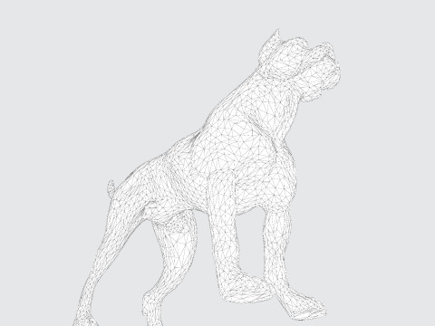 Dog Argentin Rig-Ready Low-Poly with Texture for Animation Games 3D Printing 3D मॉडल