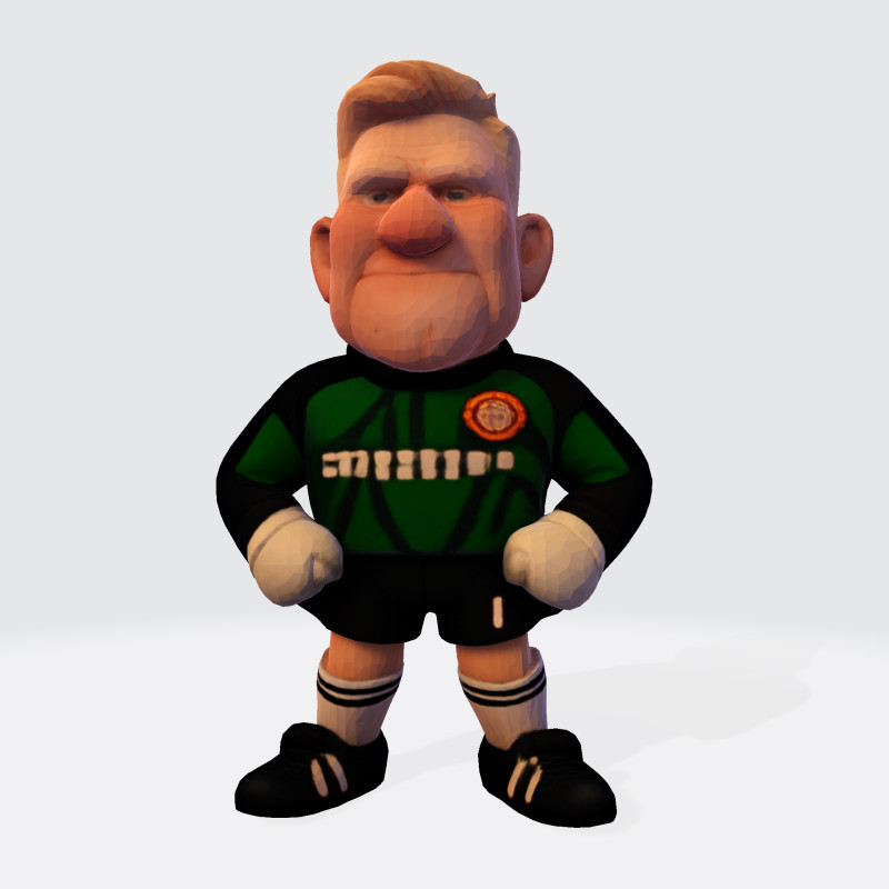 Koleksi Kiper Sepak Bola Model Cetak 3D Karikatur The Great Dane Peter Schmeichel Model 3D .c4d .max .obj .3ds .fbx .stl .blend 