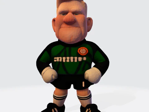 El gran dan&eacute;s Peter Schmeichel Caricatura Modelo de impresi&oacute;n 3D Portero de f&uacute;tbol coleccionable Modelo 3D