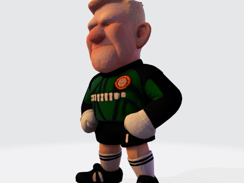 Koleksi Kiper Sepak Bola Model Cetak 3D Karikatur The Great Dane Peter Schmeichel Model 3D