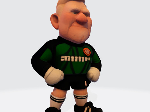 Koleksi Kiper Sepak Bola Model Cetak 3D Karikatur The Great Dane Peter Schmeichel Model 3D