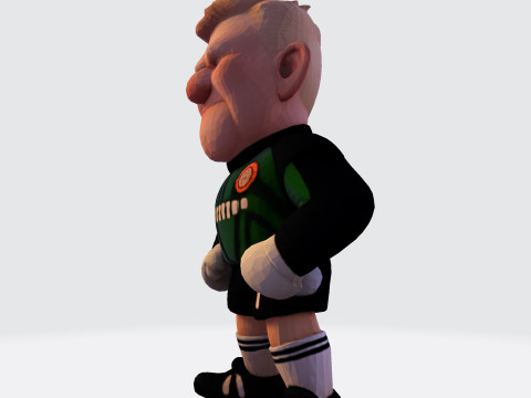 Koleksi Kiper Sepak Bola Model Cetak 3D Karikatur The Great Dane Peter Schmeichel Model 3D
