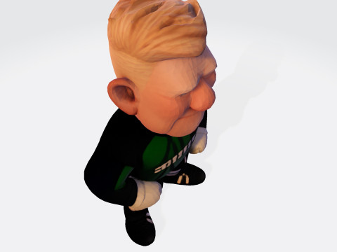 Koleksi Kiper Sepak Bola Model Cetak 3D Karikatur The Great Dane Peter Schmeichel Model 3D