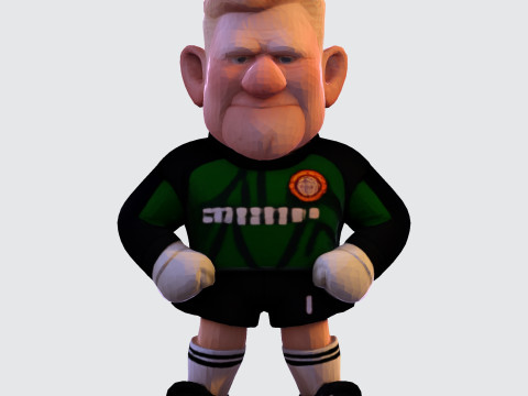 Koleksi Kiper Sepak Bola Model Cetak 3D Karikatur The Great Dane Peter Schmeichel Model 3D