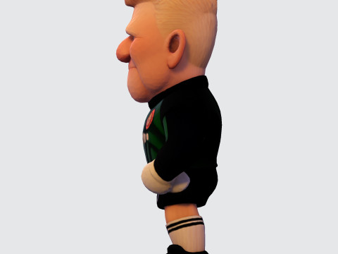 Koleksi Kiper Sepak Bola Model Cetak 3D Karikatur The Great Dane Peter Schmeichel Model 3D