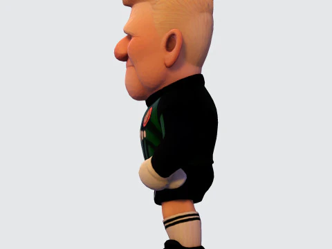 Koleksi Kiper Sepak Bola Model Cetak 3D Karikatur The Great Dane Peter Schmeichel Model 3D