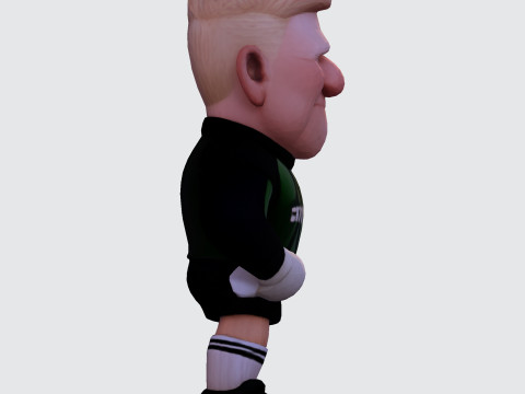 Koleksi Kiper Sepak Bola Model Cetak 3D Karikatur The Great Dane Peter Schmeichel Model 3D