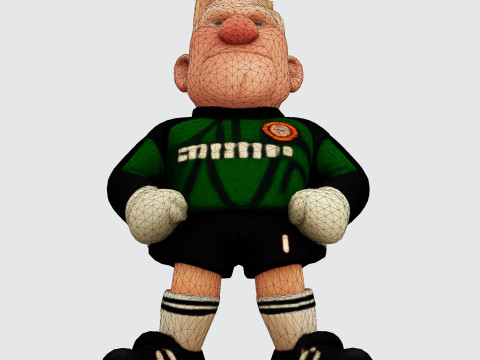 Koleksi Kiper Sepak Bola Model Cetak 3D Karikatur The Great Dane Peter Schmeichel Model 3D