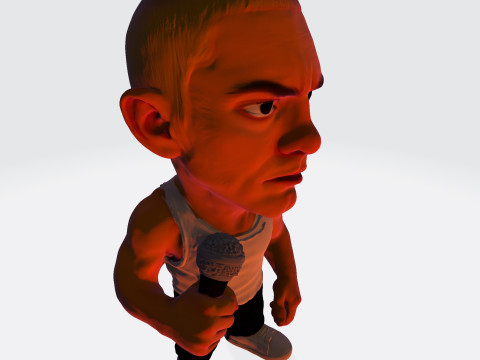 Eminem Stylized High-Poly 3D Print Model 3D Model