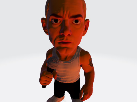 Eminem Stylized High-Poly 3D Print Model 3D Model