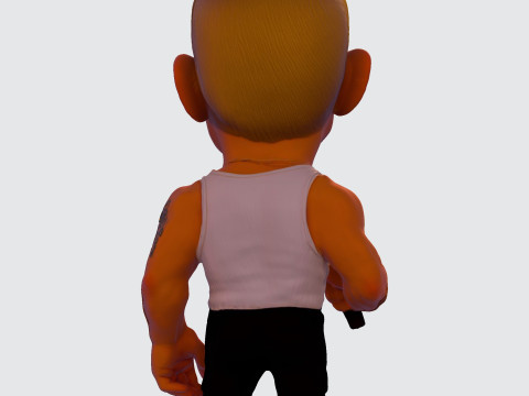 Eminem Stylized High-Poly 3D Print Model 3D Model