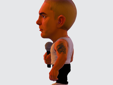 Eminem Stylized High-Poly 3D Print Model 3D Model