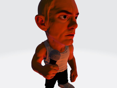 Eminem Stylized High-Poly 3D Print Model 3D Model