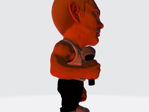 Eminem Stylized High-Poly 3D Print Model 3D Model