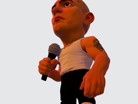 Eminem Stylized High-Poly 3D Print Model 3D Model