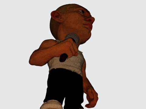 Eminem Stylized High-Poly 3D Print Model 3D Model