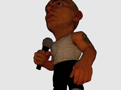 Eminem Stylized High-Poly 3D Print Model 3D Model