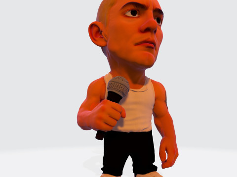 Eminem Stylized High-Poly 3D Print Model 3D Model