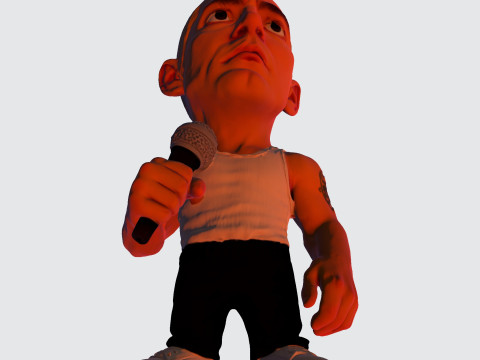 Eminem Stylized High-Poly 3D Print Model 3D Model