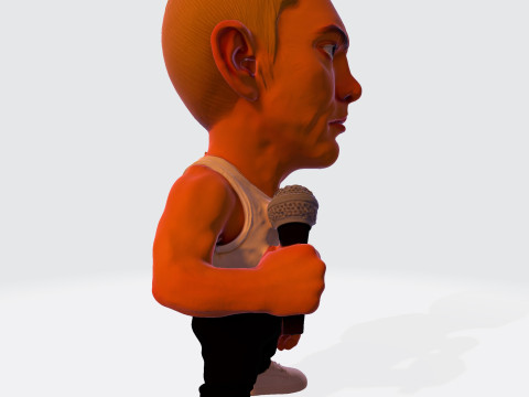 Eminem Stylized High-Poly 3D Print Model 3D Model