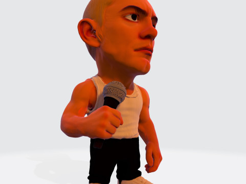 Eminem Stylized High-Poly 3D Print Model 3D Model