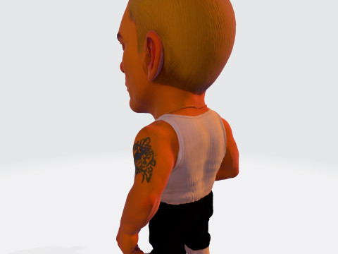 Eminem Stylized High-Poly 3D Print Model 3D Model