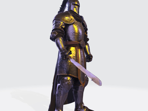 Knight Sentinel Ultra High Poly 3D Print Model 3D print model Modello 3D