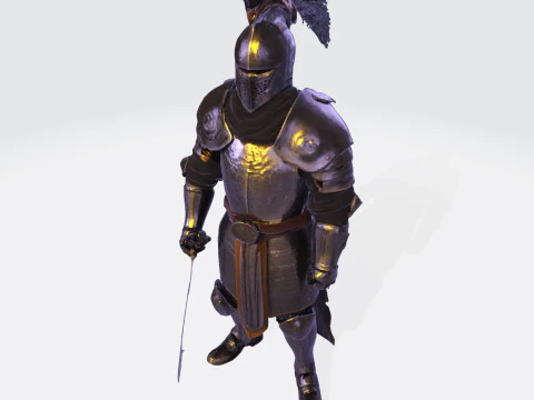 Knight Sentinel Ultra High Poly 3D Print Model 3D print model 3D Model