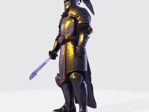Knight Sentinel Ultra High Poly 3D Print Model 3D print model 3D Model