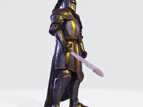 Knight Sentinel Ultra High Poly 3D Print Model 3D print model 3D Model