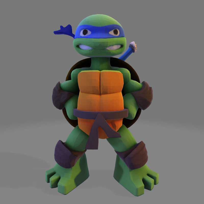 Ninja Tortue laag poly schattig voor FDM hars 3D-printen 3D Model .c4d .max .obj .3ds .fbx .stl .blend