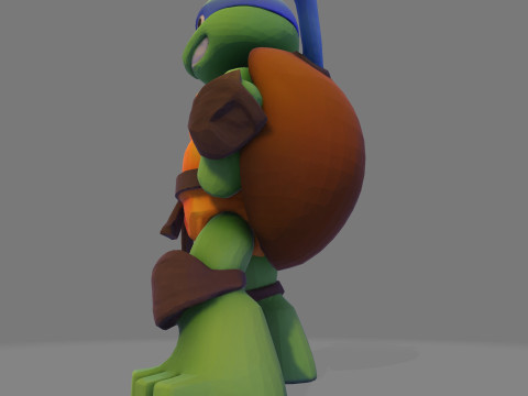 Ninja Tortue laag poly schattig voor FDM hars 3D-printen 3D Model