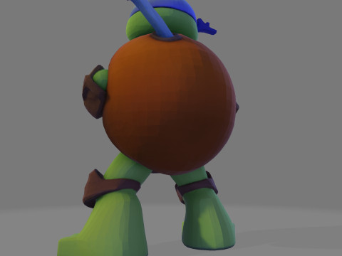 Ninja Tortue laag poly schattig voor FDM hars 3D-printen 3D Model