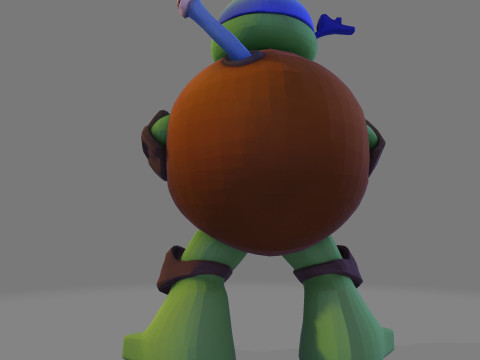 Ninja Tortue laag poly schattig voor FDM hars 3D-printen 3D Model