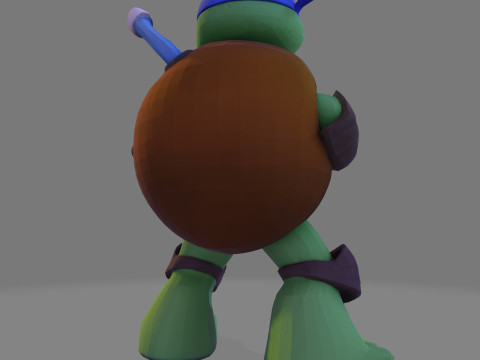 Ninja Tortue laag poly schattig voor FDM hars 3D-printen 3D Model