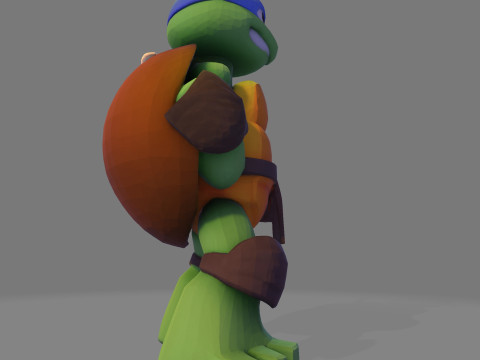 Ninja Tortue laag poly schattig voor FDM hars 3D-printen 3D Model