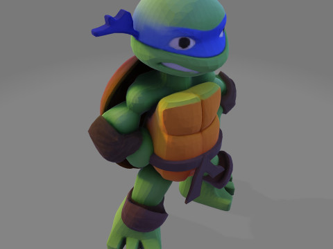 Ninja Tortue laag poly schattig voor FDM hars 3D-printen 3D Model